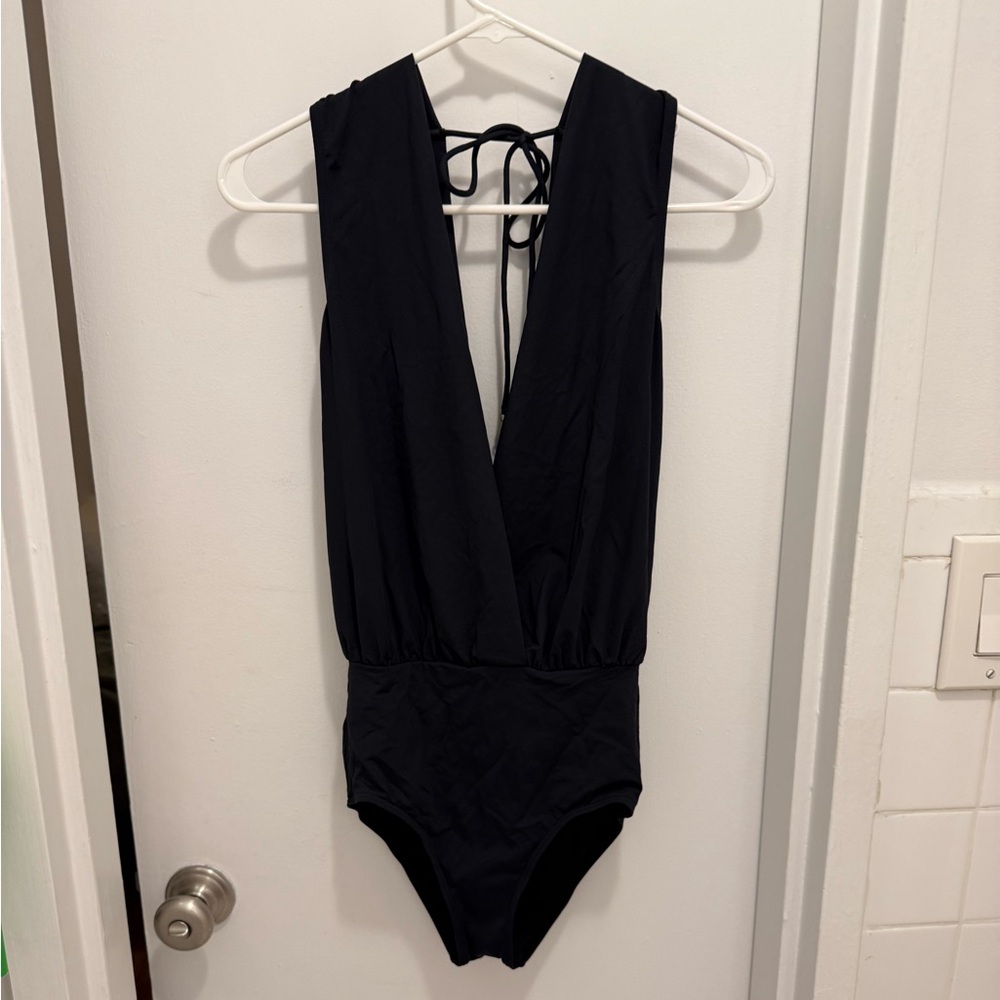 BCBG black plunge swimsuit (new with tags) - Picture 1 of 4